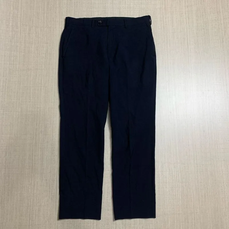 Japanese tailored straight fit worsted wool trousers photo 1