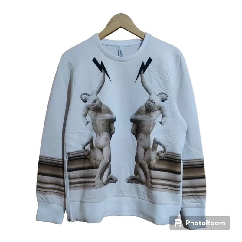 Neil Barrett Luxury Sweatshirt Pria white tan photo 1