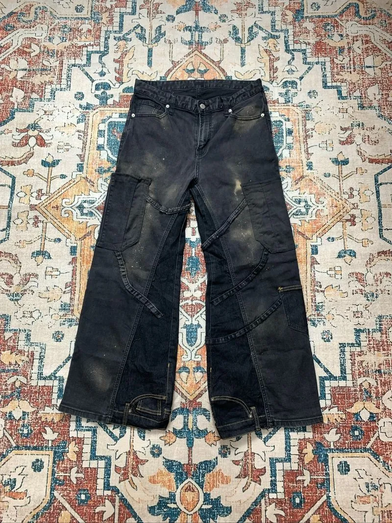 2000s Reworked Flared Jeans Punk Vkei Streetwear LGB photo 1