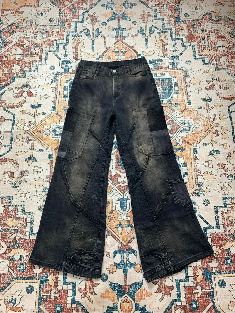 2000s Reworked Flared Jeans Punk Vkei Streetwear LGB photo 1
