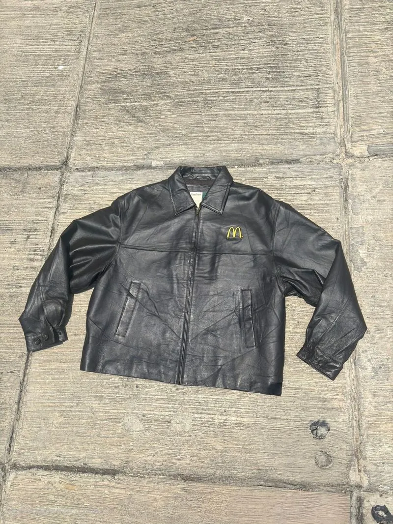 Vintage Biker Leather jacket Pria black photo 1