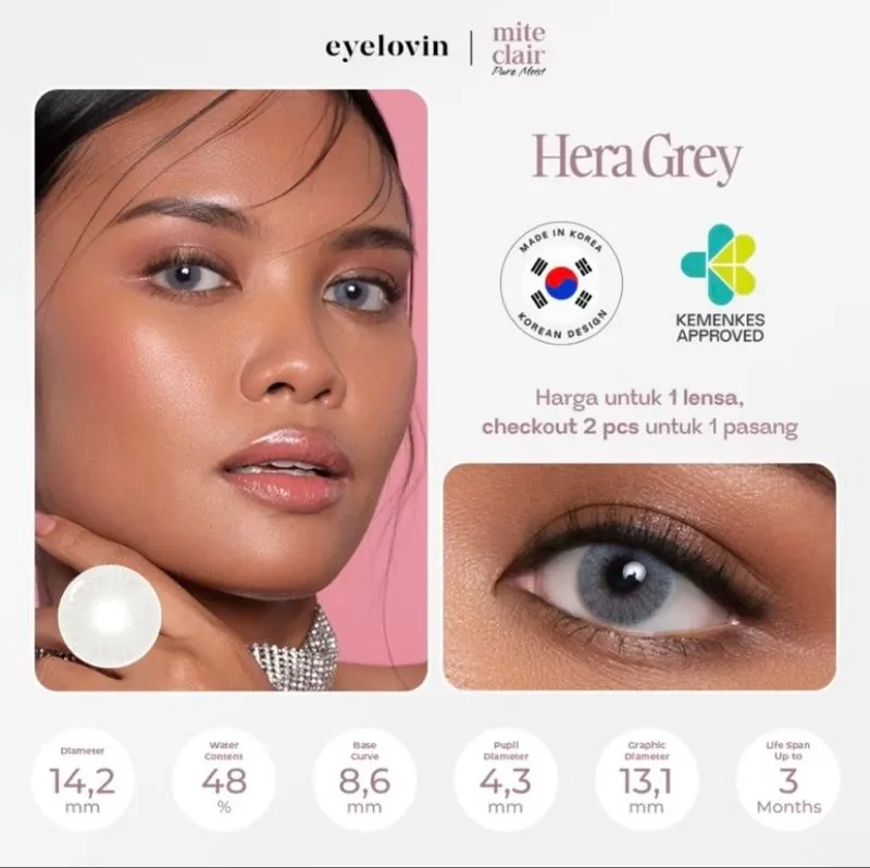 Eyelovin Softlens Mite Clair Pure Moist - Hera Gray photo 1