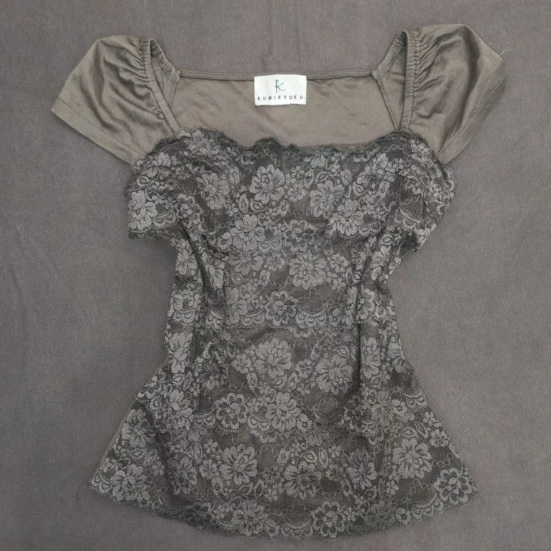 Kumikyoku Milkmaid Lace Top Y2K Vintage photo 1