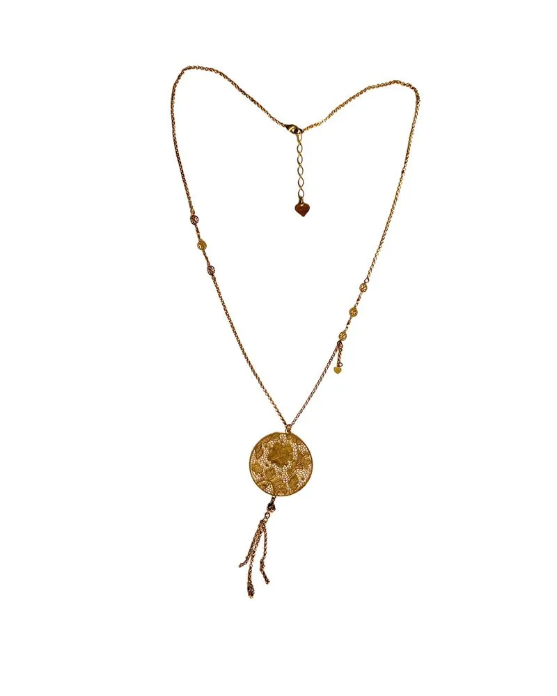 gold long necklace photo 1