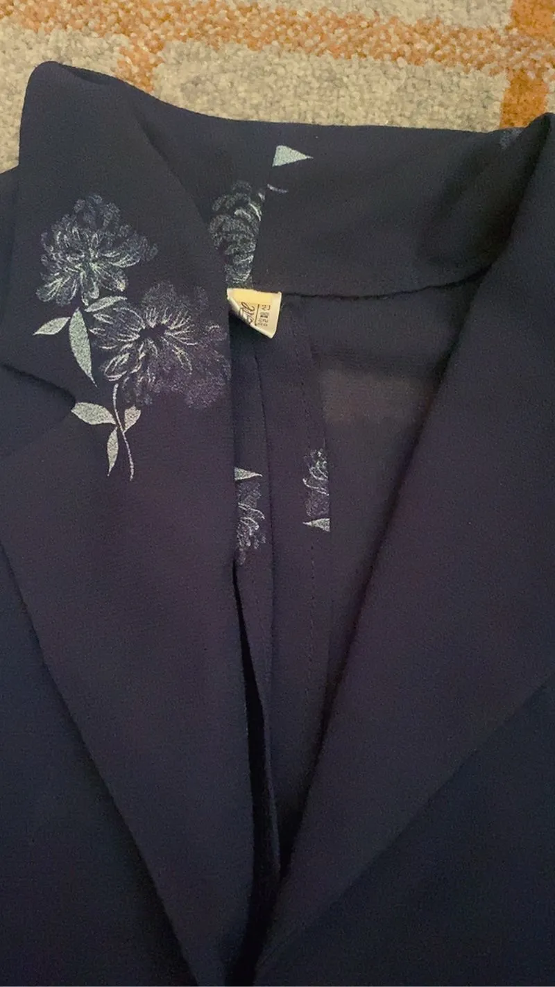 Navy Floral Outer – Vintage Style photo 1