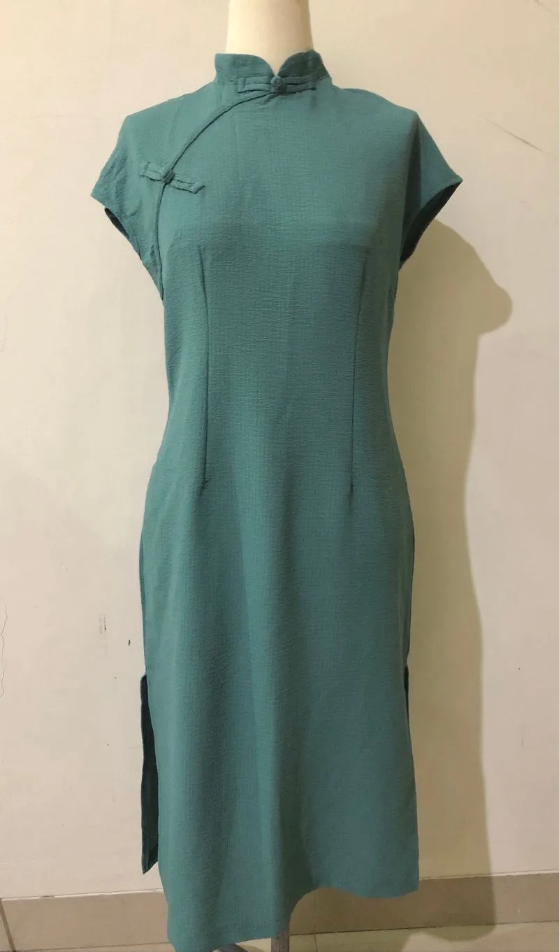 Teal Cheongsam Dress  photo 1