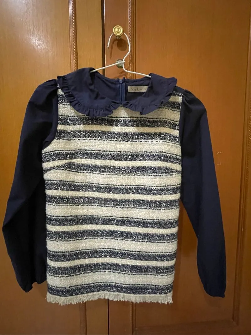 blouse stripe wanita photo 1