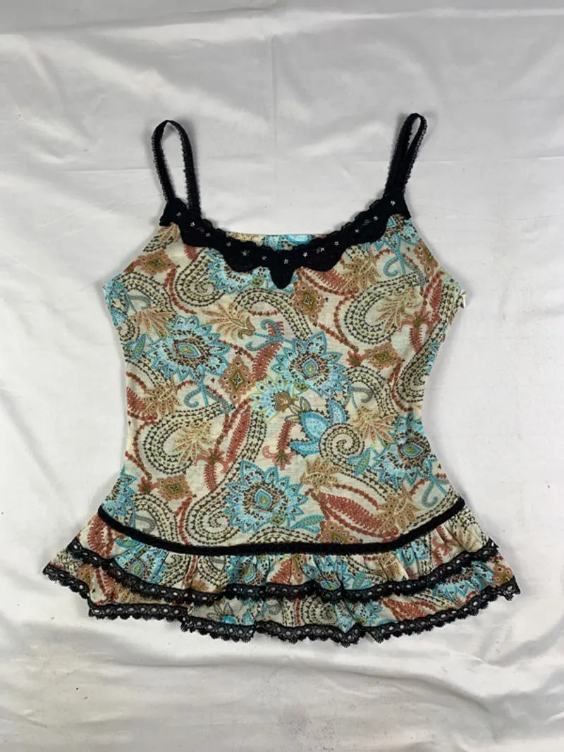 Blue marin Paisley Trim Cami Top (S) photo 1