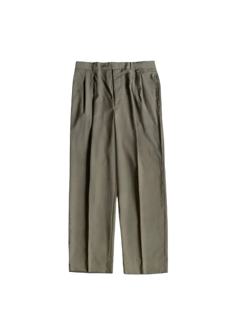 Michel René wool tailored trousers moss brown regular fit pa photo 1