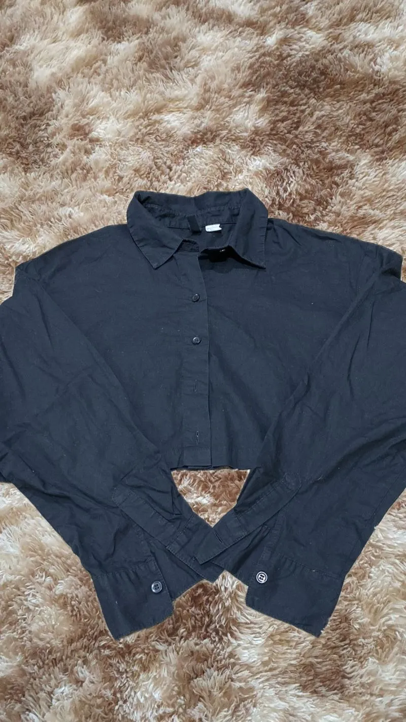 H&M Minimalist Casual Cardigan Wanita black photo 1