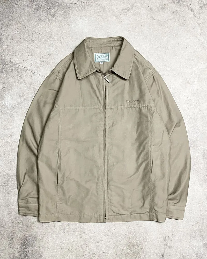 Crocodile Canvas Harington Casual Work Jacket Boxy Outer Vtg photo 1