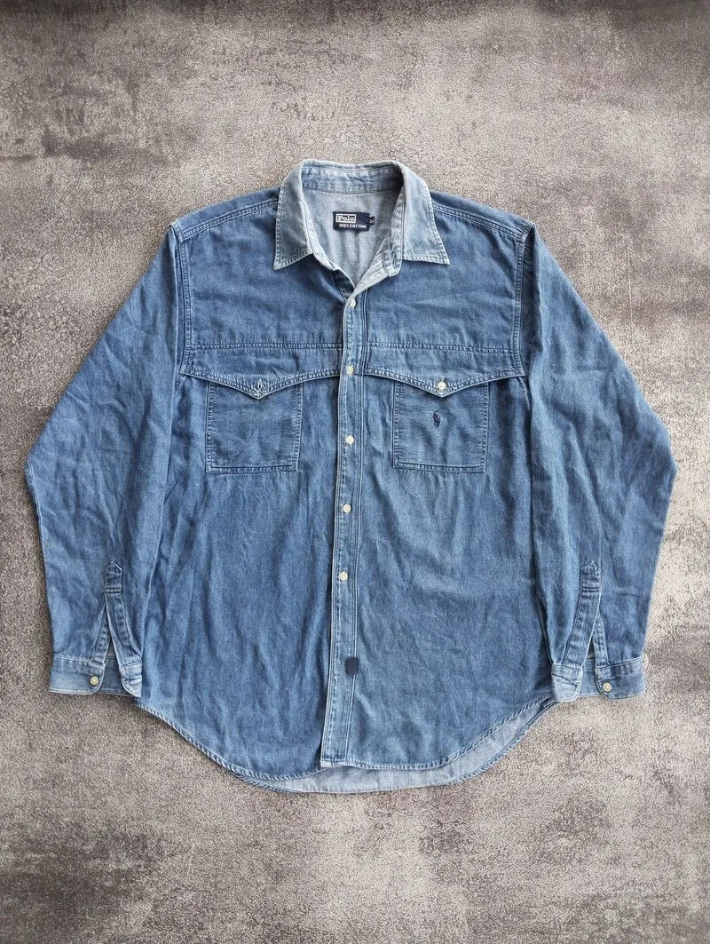 Denim Shirt Polo Cotton Basic Logo photo 1