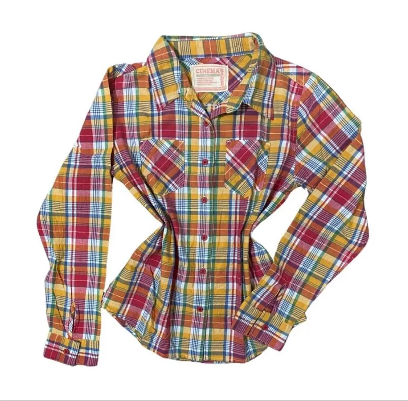 kemeja shirt plaid colorfull y2k coquete emo kotak kotak photo 1