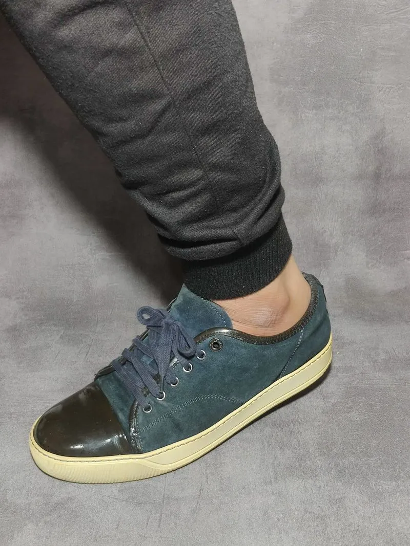 SEPATU LANVIN CAP TOE LEATHER SNEAKERS SIZE 44 photo 1