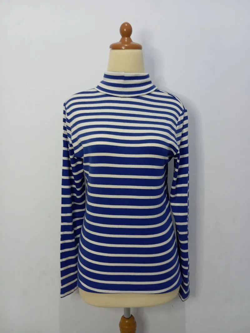 Uniqlo Casual Reworked Bodysuit Wanita white blue photo 1