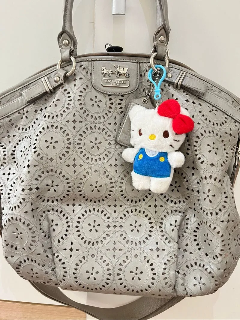 COACH Lasercut Totebag Handbag Slingbag hobo Silver Kulit As photo 1