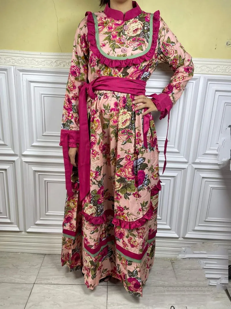 Dress wanita muslimah flower pink photo 1