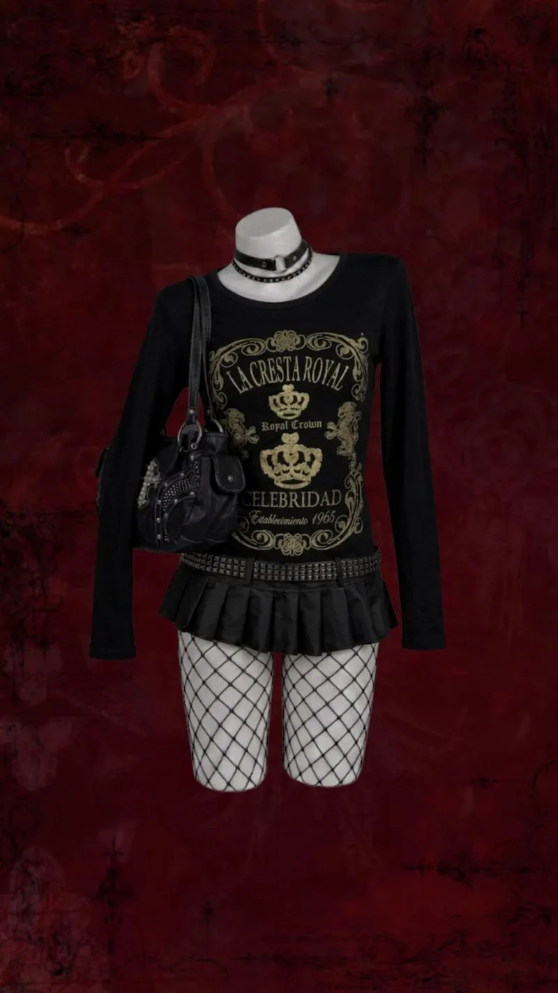 .⊹✯C.D.S Basic Black Gold Beads Long Sleeve Tops✯⊹ฺ photo 1