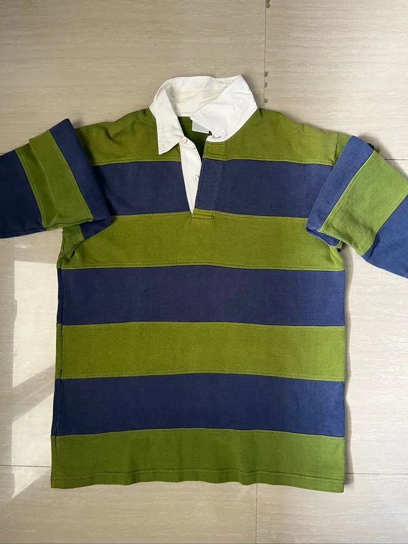 Rugby Shirt Two Tone Green Navy photo 1