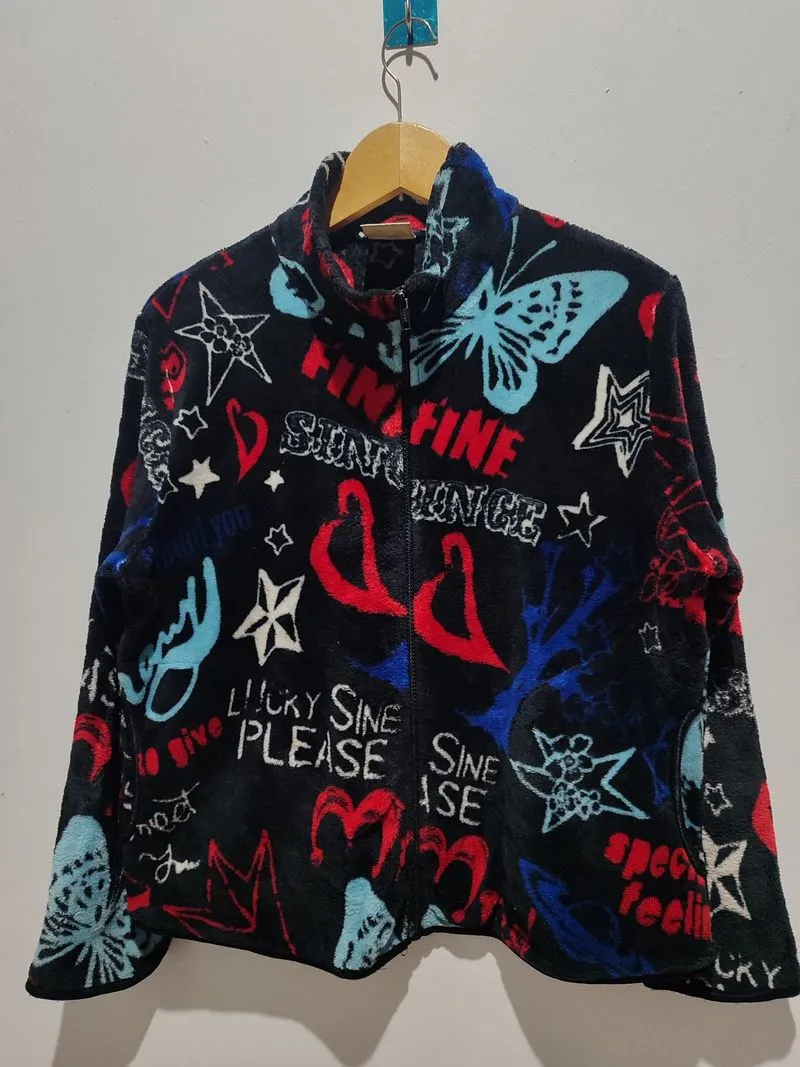  Vintage japanese full art Jaket Sherpa size L good conditio photo 1
