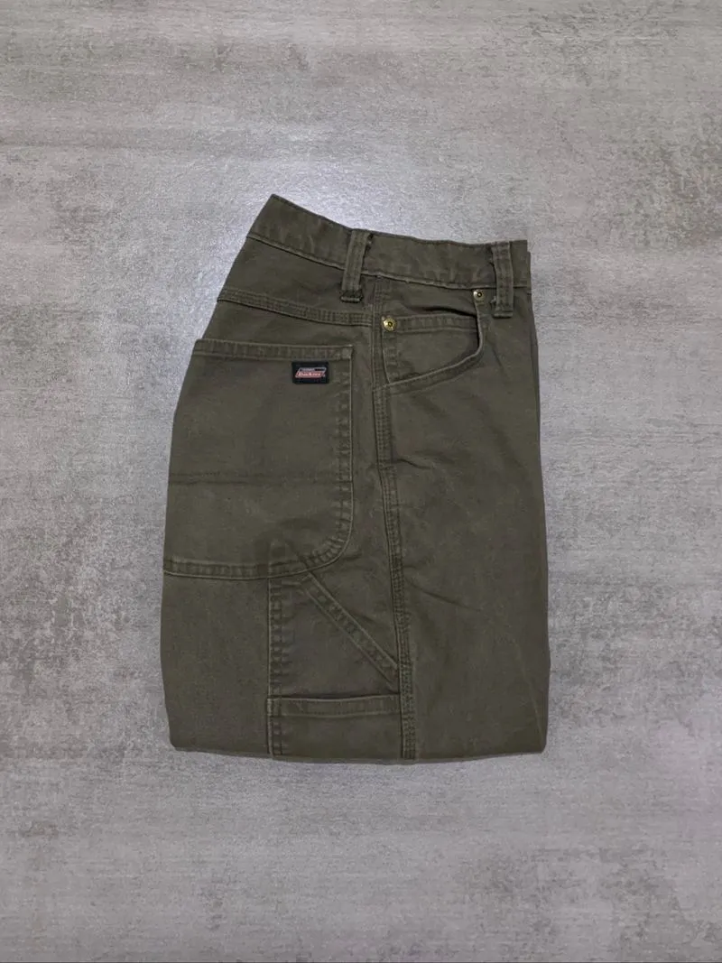 Faded Moss Green Genuine Dickies Carpenter Pants photo 1