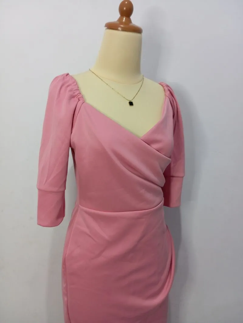 Minimalist Reworked Midi dress Wanita pink photo 1