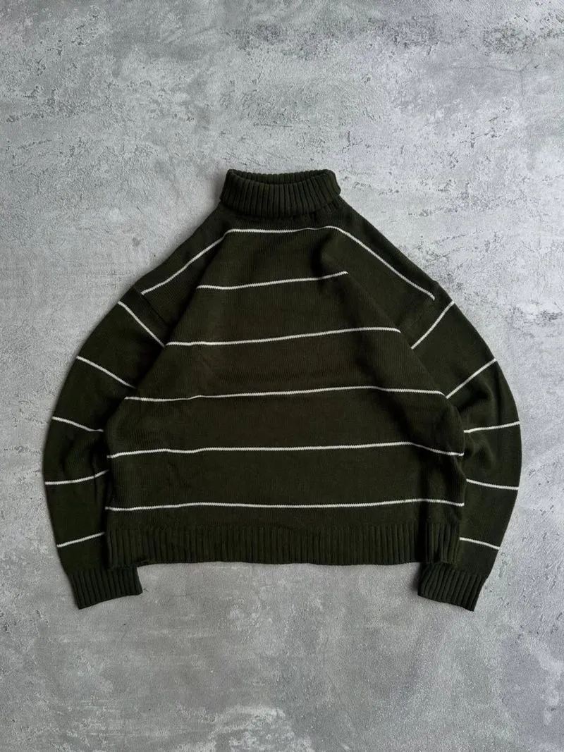 Unbrand knitwear stripe pattern grandpa sweater photo 1