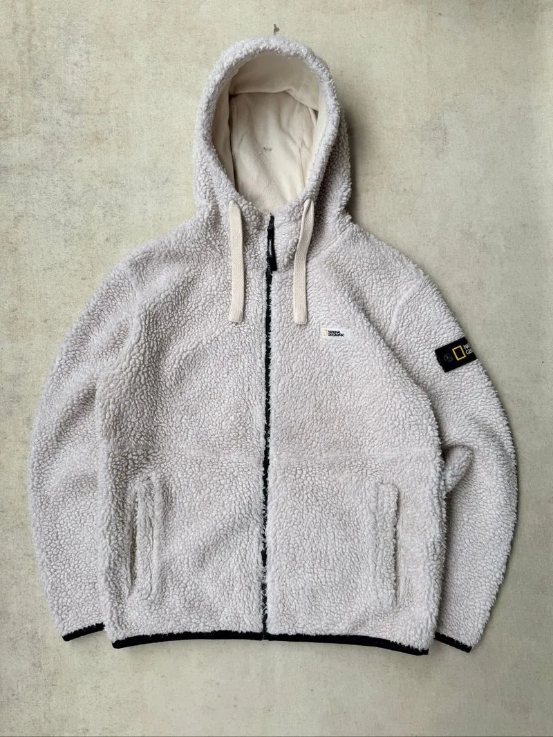 National Geographic Ziphooded Fleeces Jacket White photo 1