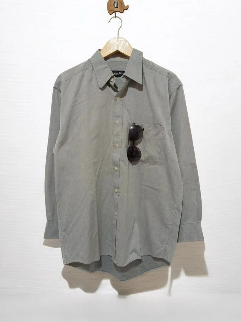 Christian Dior Plain Grey Longsleeve Shirt Original photo 1
