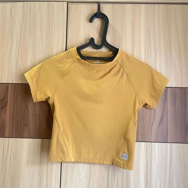Mustard Yellow Kuning Gym Crop Top for Pilates Padel Tennis photo 1