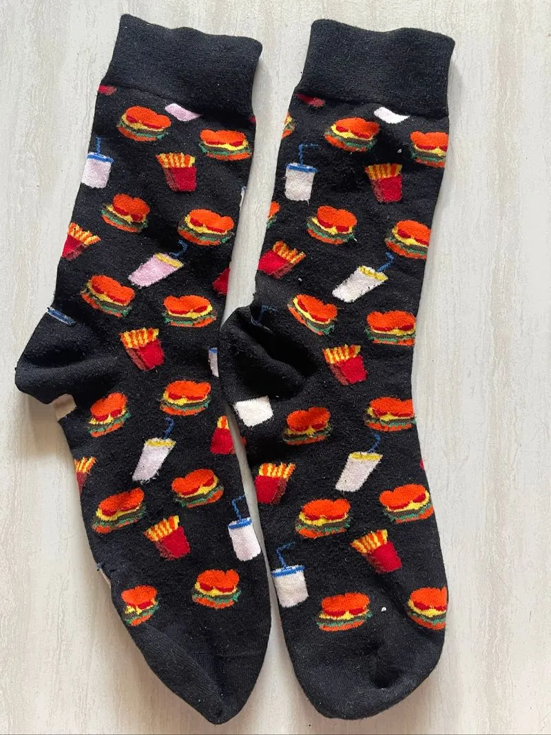 Kaos kaki oldschool motif burger  photo 1