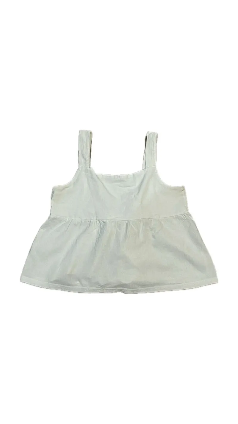 WHITE BABY DOLL TANK TOP BACK LESS photo 1