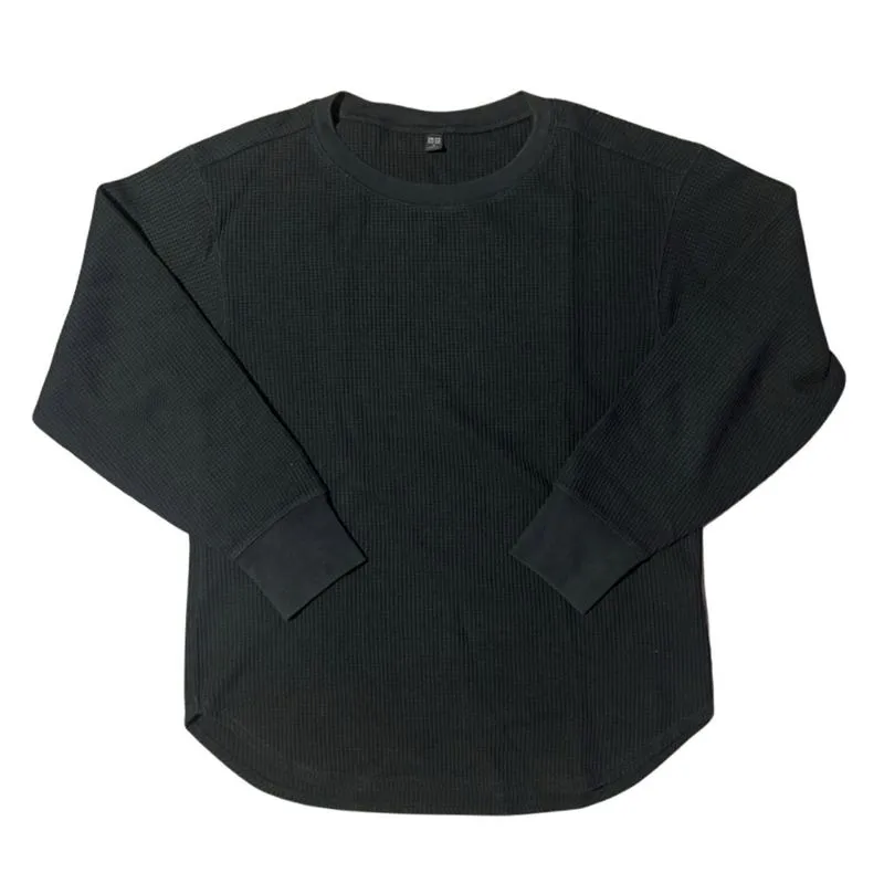 UNIQLO - WAFFLE RIBBED BLACK SWEATER photo 1