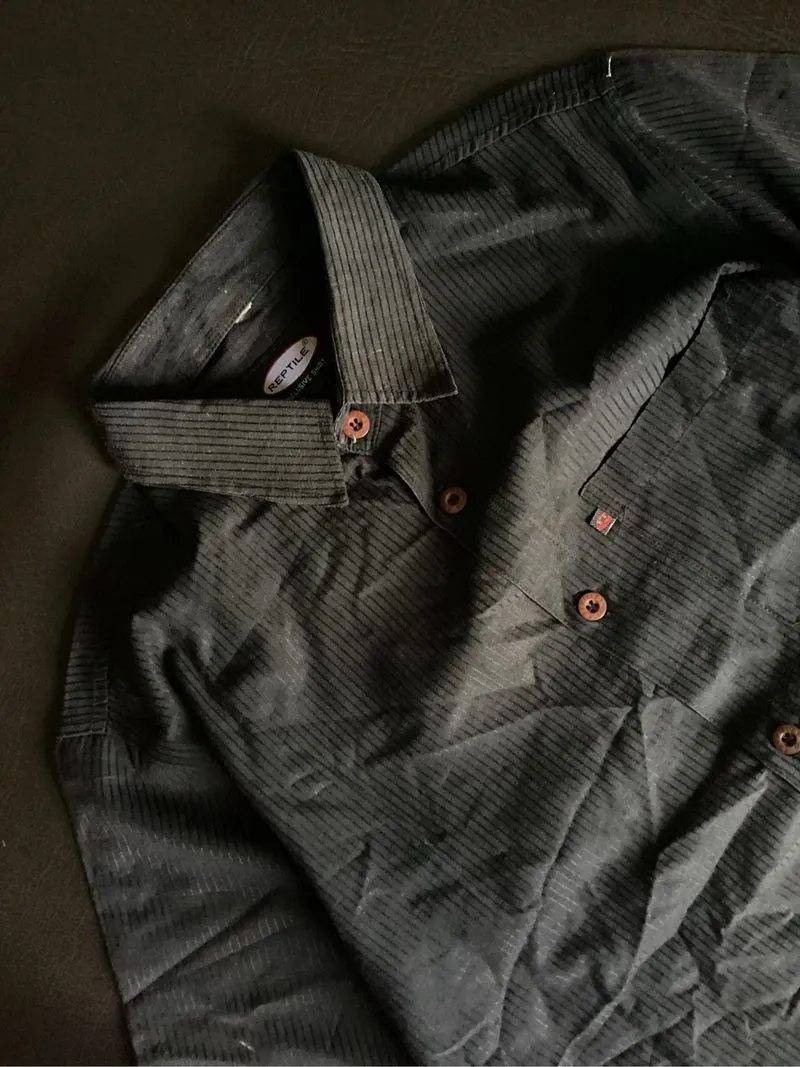 Formal shirt kemeja R3pt1l3 Black gray basic  photo 1