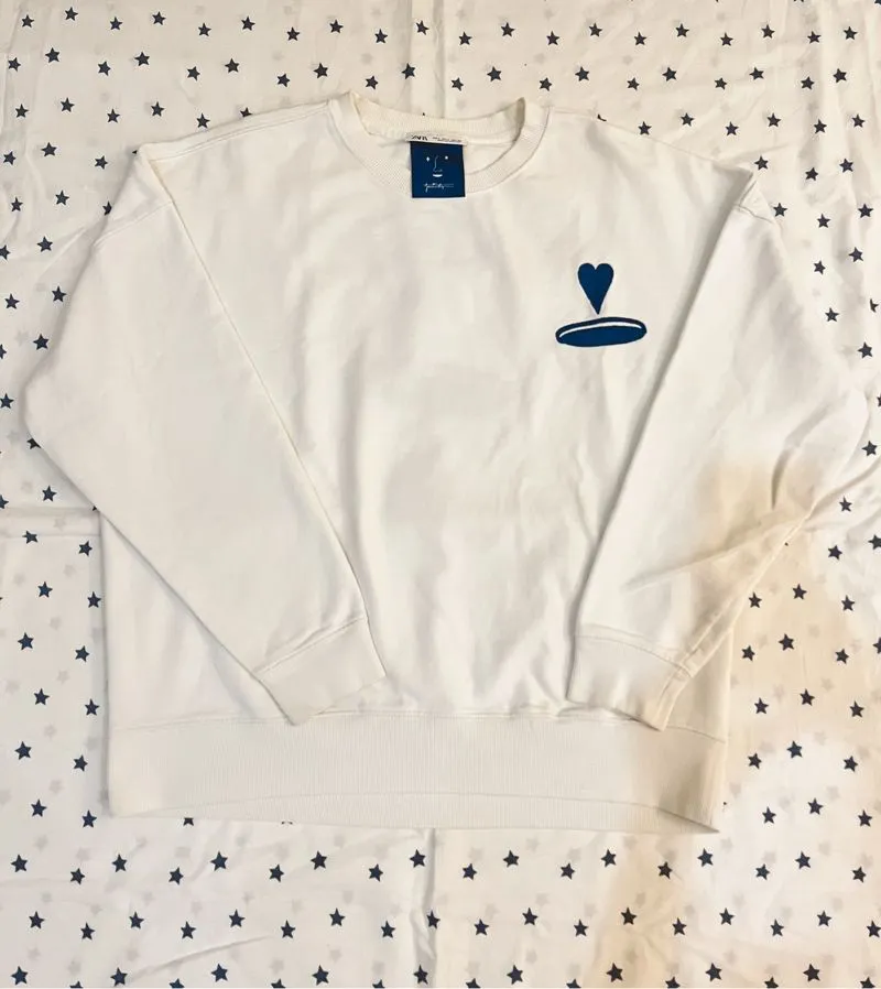 White and Blue Sweater photo 1