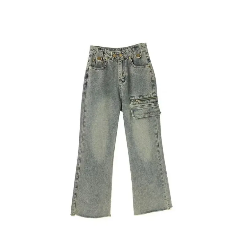 Vintage High waisted jeans Wanita gray photo 1
