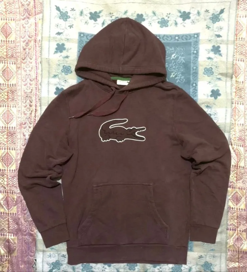 Lacoste Big Logo Hoodie Jacket With V on Neck  photo 1