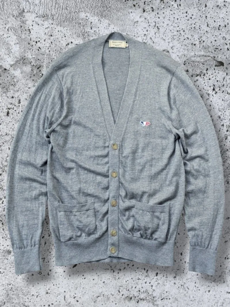 MAISON KITSUNE FOX TRICO FOX LOGO HIGH GAUGE CARDIGAN photo 1