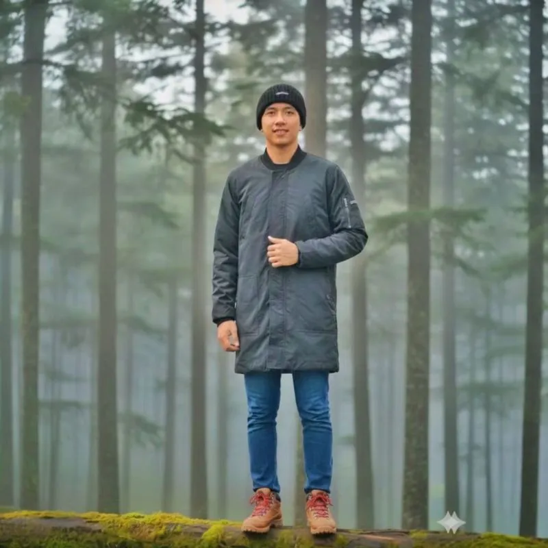 Jaket puffer panjang FUBU sz L fit XL photo 1