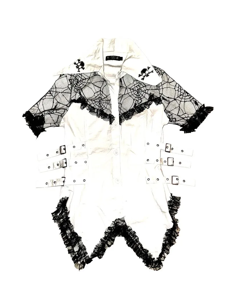 White gothic lace blouse photo 1