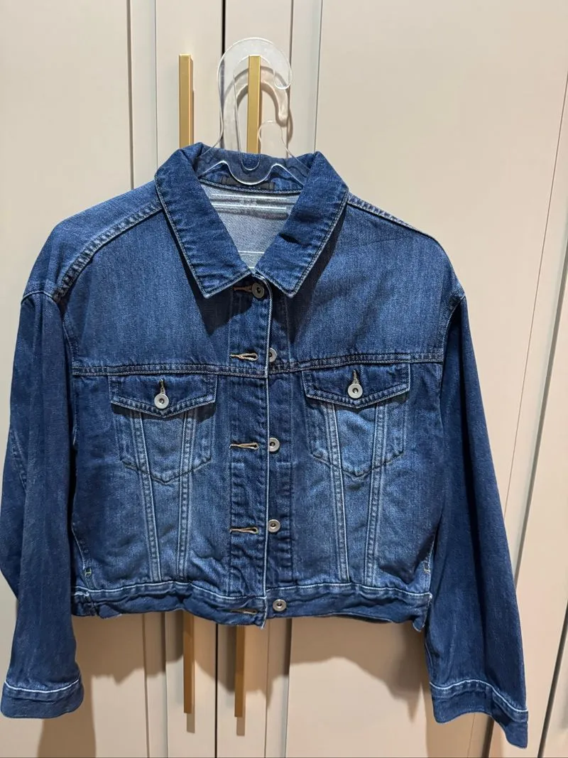 Biker Denim jacket Wanita blue photo 1