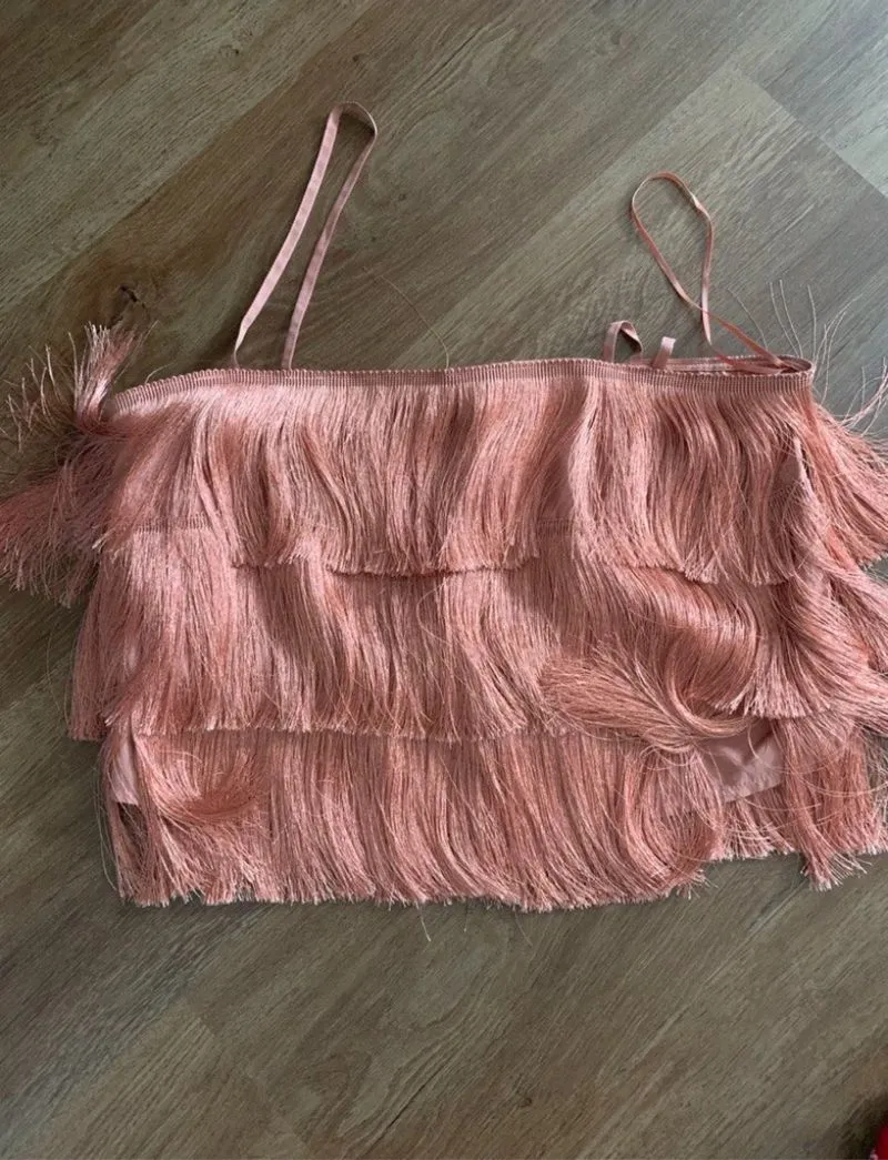 Peach Fringe Top photo 1