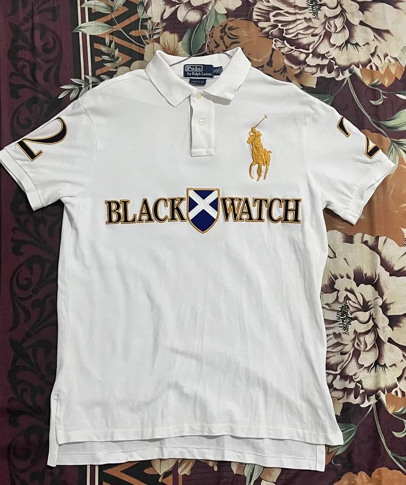 Polo Ralph Lauren Vintage Y2K Polo shirt Pria white black photo 1