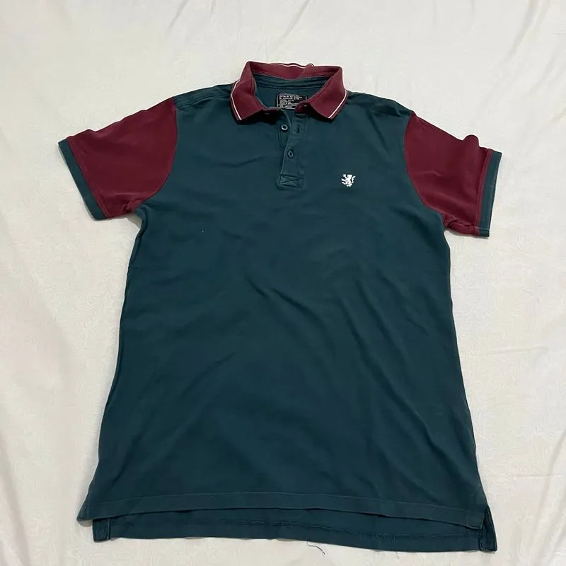 Polo Shorts Tshirt T-shirt Kaos Berkerah Hijau Donker Merah photo 1