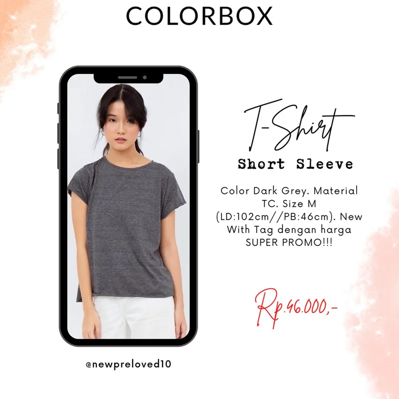 Colorbox Minimalist Casual T-shirt Wanita gray photo 1