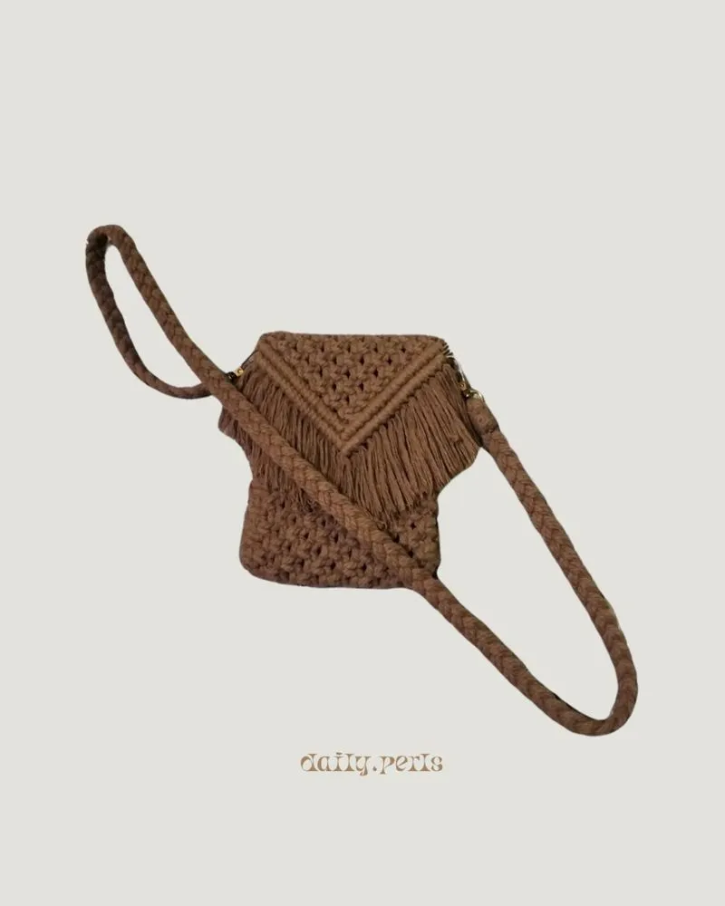 SlingBag Macramé Handmade Cokelat Tua  photo 1
