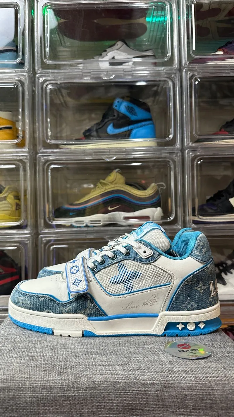 LOUIS VUITTON TRAINER LOW BLUE WHITE VELCRO , LOUIS VUITTON  photo 1