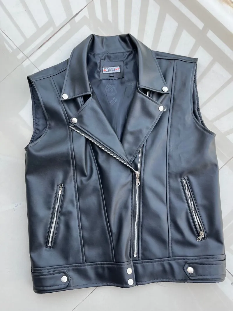 Biker Emo Leather jacket Pria black photo 1