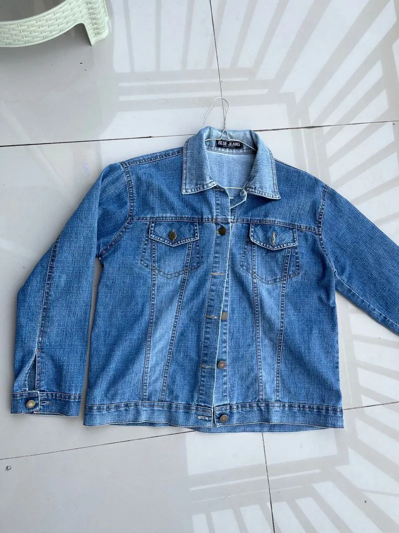 Streetwear Biker Denim jacket Pria blue photo 1