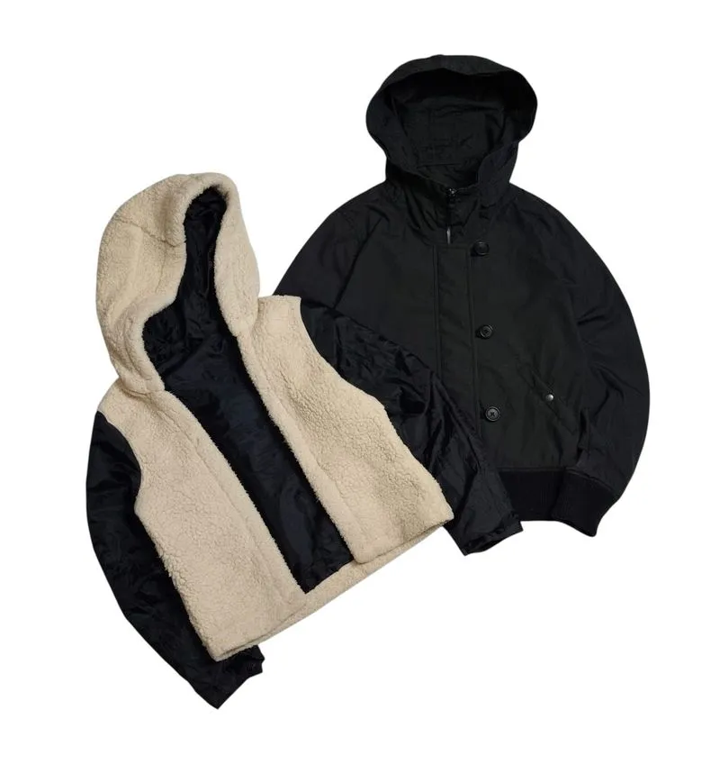 Uniqlo cotton blend in flecee liner Bomber Black Jacket photo 1